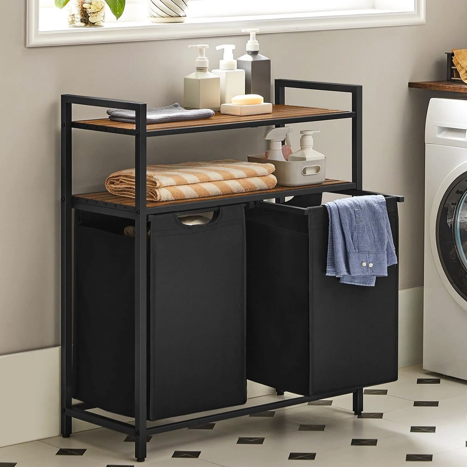 Meuble Linge Sale, Meuble Panier à Linge, Meuble Panier à Linge Basculant, Meuble Salle de Bain avec Panier à Linge
