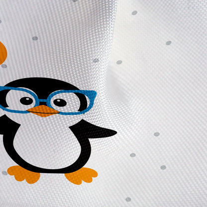 Tatkraft Funny Penguins Rideau de Douche Imperméable, Tissu Polyester, 12 Anneaux Inclus, Design Lumineux, 180x180 cm