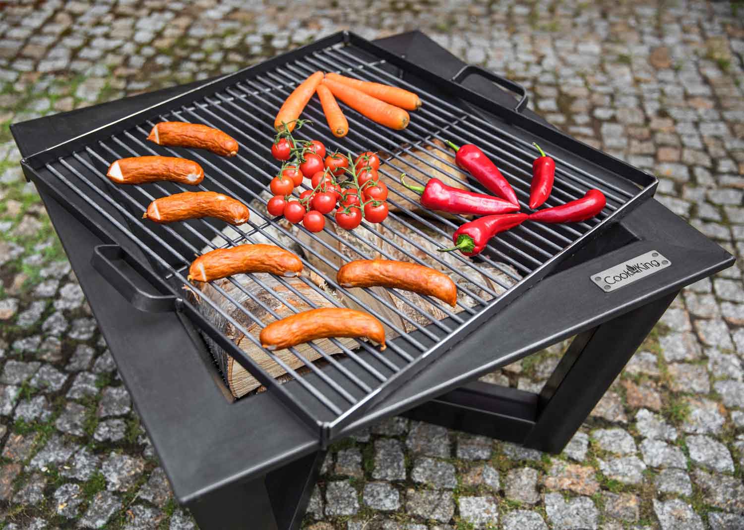 Cook King - Grille de barbecue, Barbecue, Grill en acier brut pour foyer, 2