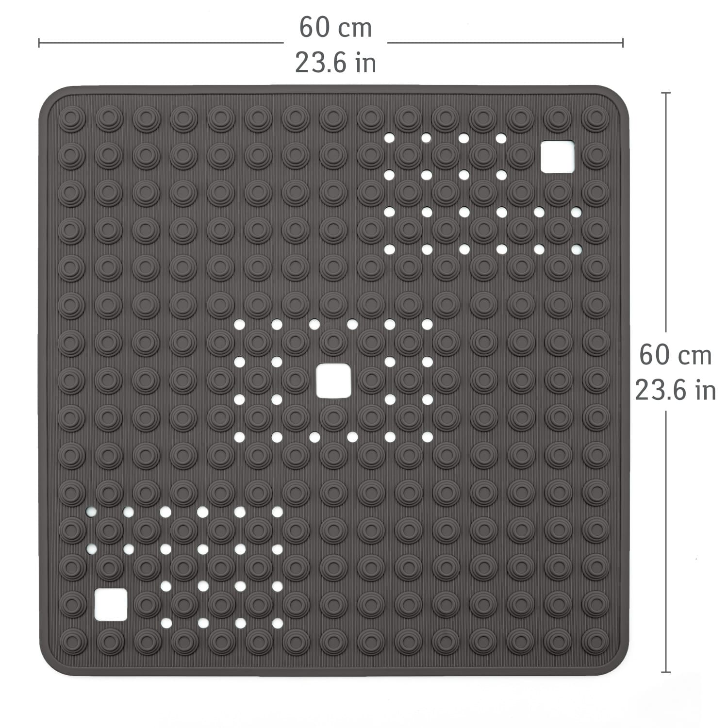Tapis De Douche D'Angle Tatkraft Shell 58x58cm Blanc - Antidérapant Anti-Moisissure Fabriqué En Italie