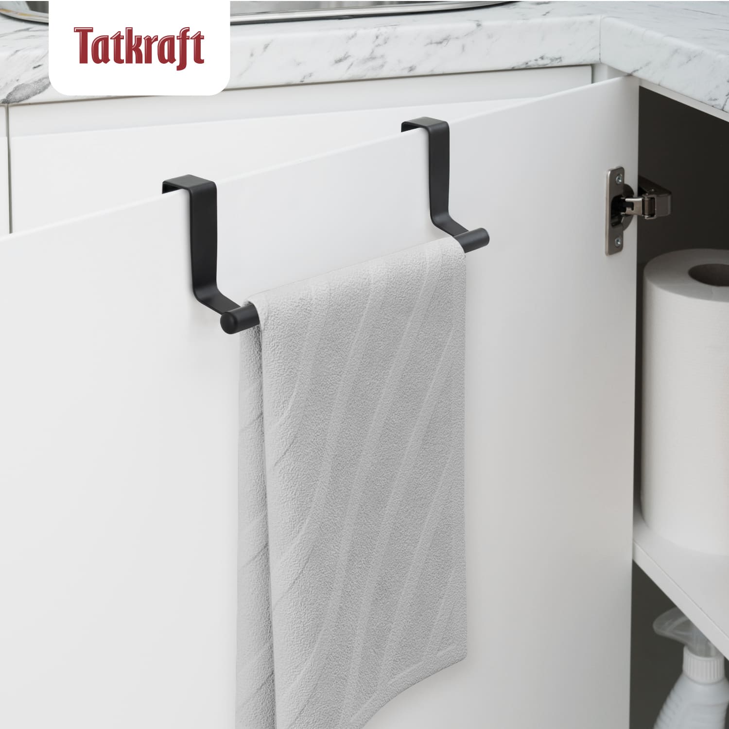 Porte-serviettes De Cuisine STWWO - Lot De 2 Barres Noires Pour Placard, Sans Perçage, Facile à Installer