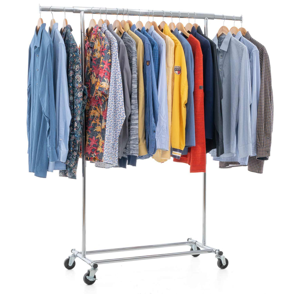 Tatkraft Didrik & Schild - Portant Vêtements Robuste à Roulettes Avec Housse Transparente, Pliable, Charge 130 Kg - Idéal Pour Maison, Salon Et Déplacements