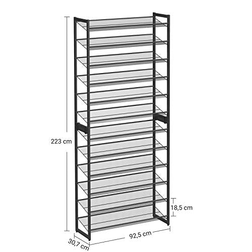 Etagere Chaussure, Étagère à Chaussures, 12 Niveaux, Lot de 2 Meubles à Chaussures 6 Rangées, pour 60 Paires, SONGMICS, 7