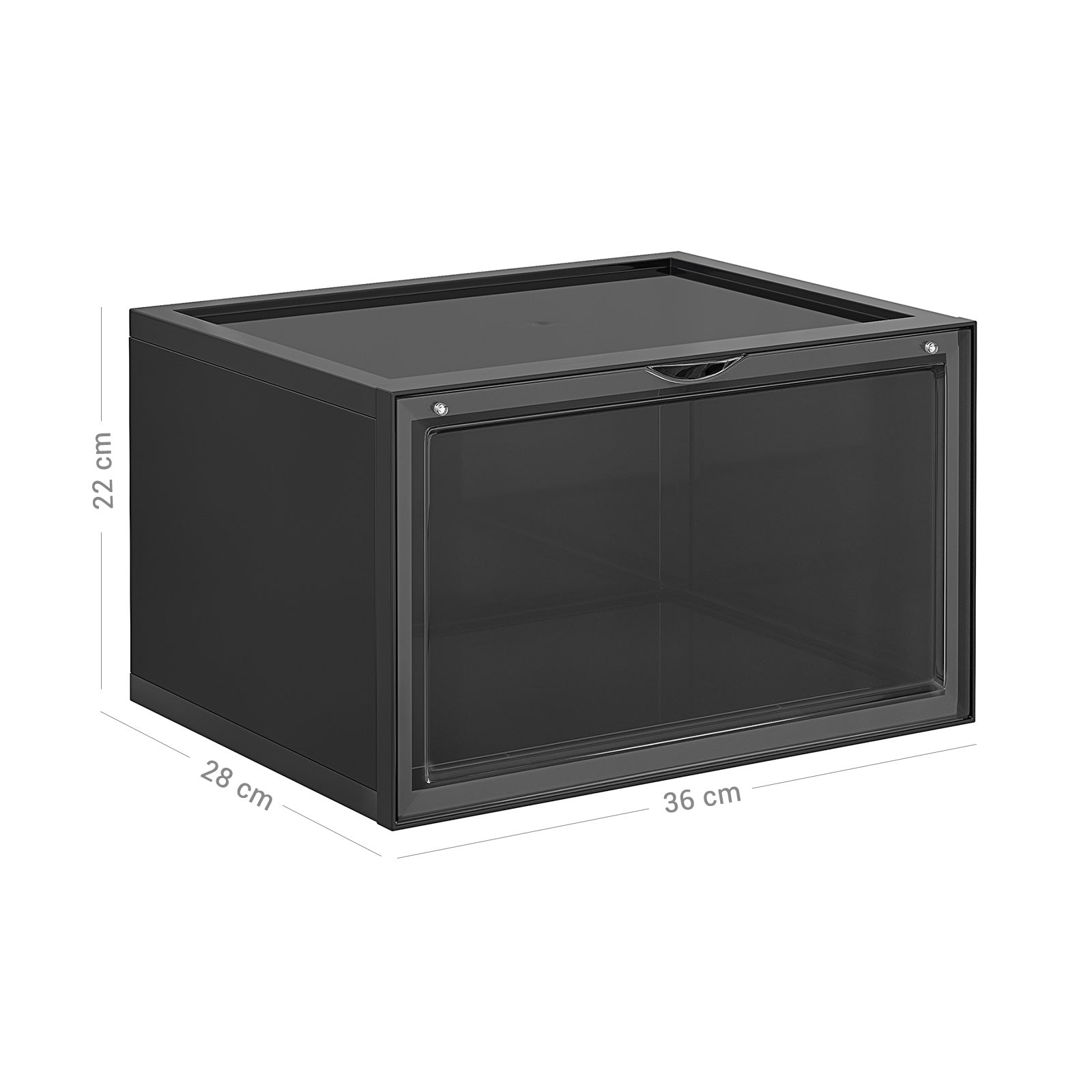 Boite a chaussure, Lot de 6, Boite Rangement Chaussures, Pliable, Pointure jusqu’à 46, Noir, SONGMICS, 10