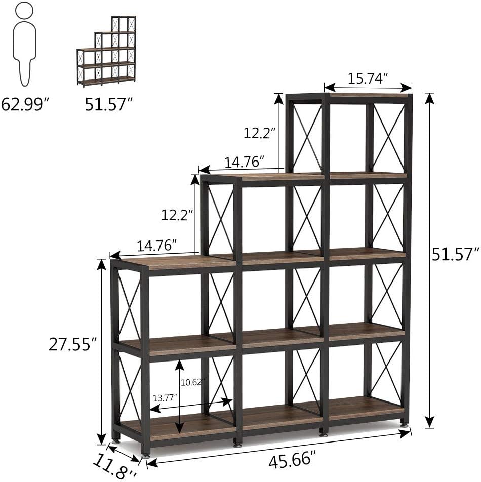 Étagère d'angle Industrielle à 12 Niveaux, Étagère de Rangement à 9 Cubes, meuble etagere, 2