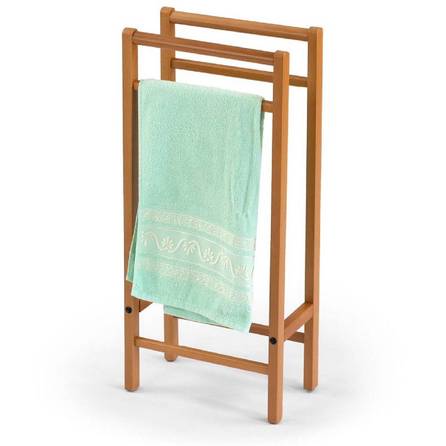 Porte serviette SALVI Porte serviette bois, Porte serviettes sur pied, Porte serviette salle de bain, Couleur cerise , ARIT, 1