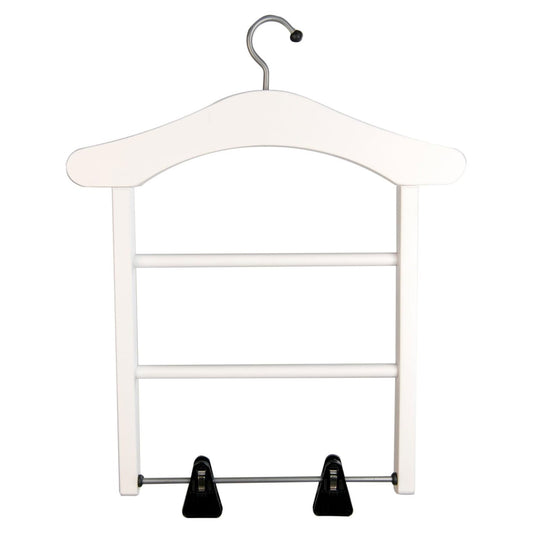 Cintres en bois MILADY Cintres, cintres pour vêtements, gain de place, avec 2 supports et pinces - Couleur blanche , ARIT, 1