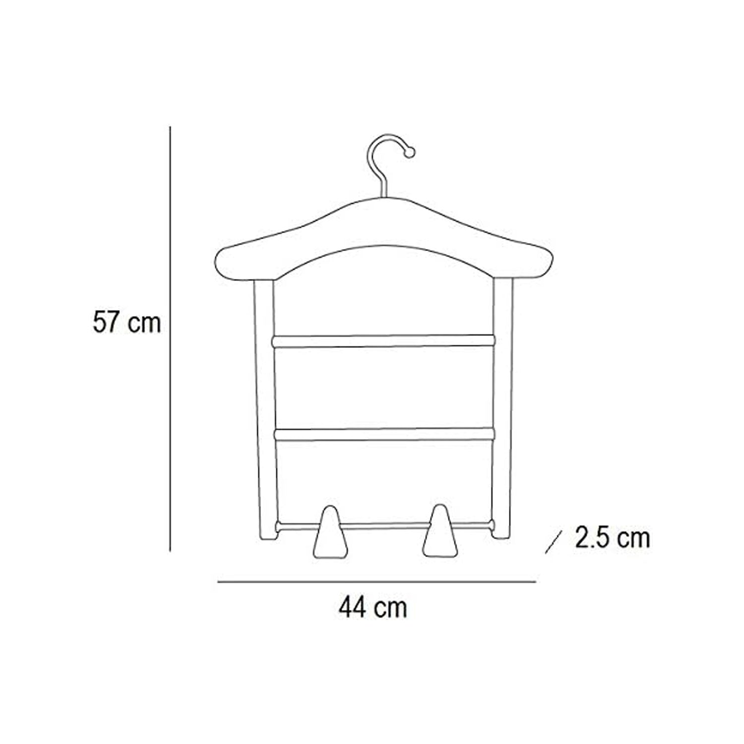 Cintres en bois MILADY Cintres, cintres pour vêtements, gain de place, avec 2 supports et pinces - Couleur blanche , ARIT, 4