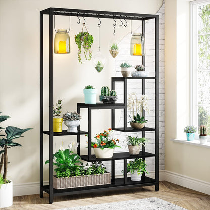 Porte Plantes, Étagère pour Plantes, Support de Plante, Étagère à Fleurs de 180, Noir, Tribesigns, 1