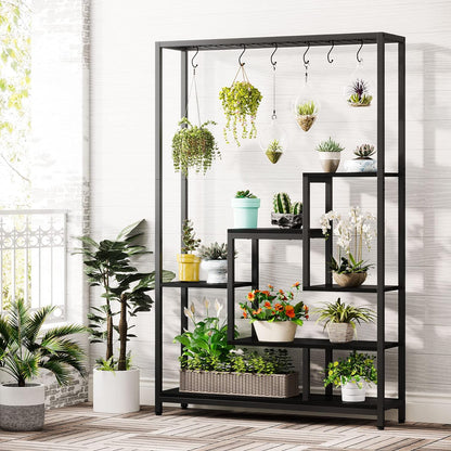 Porte Plantes, Étagère pour Plantes, Support de Plante, Étagère à Fleurs de 180, Noir, Tribesigns, 3