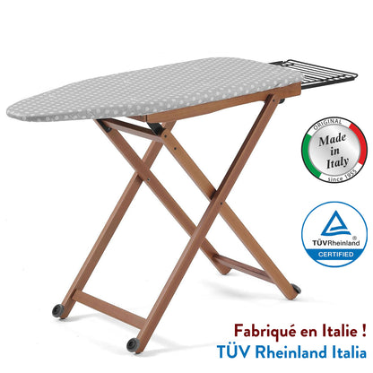 Table à repasser STIROLIGHT, hauteur réglable : 84-88-91-93 cm, roulettes à la base, repose-fer coulissant - Couleur Cerise, ARIT, 3