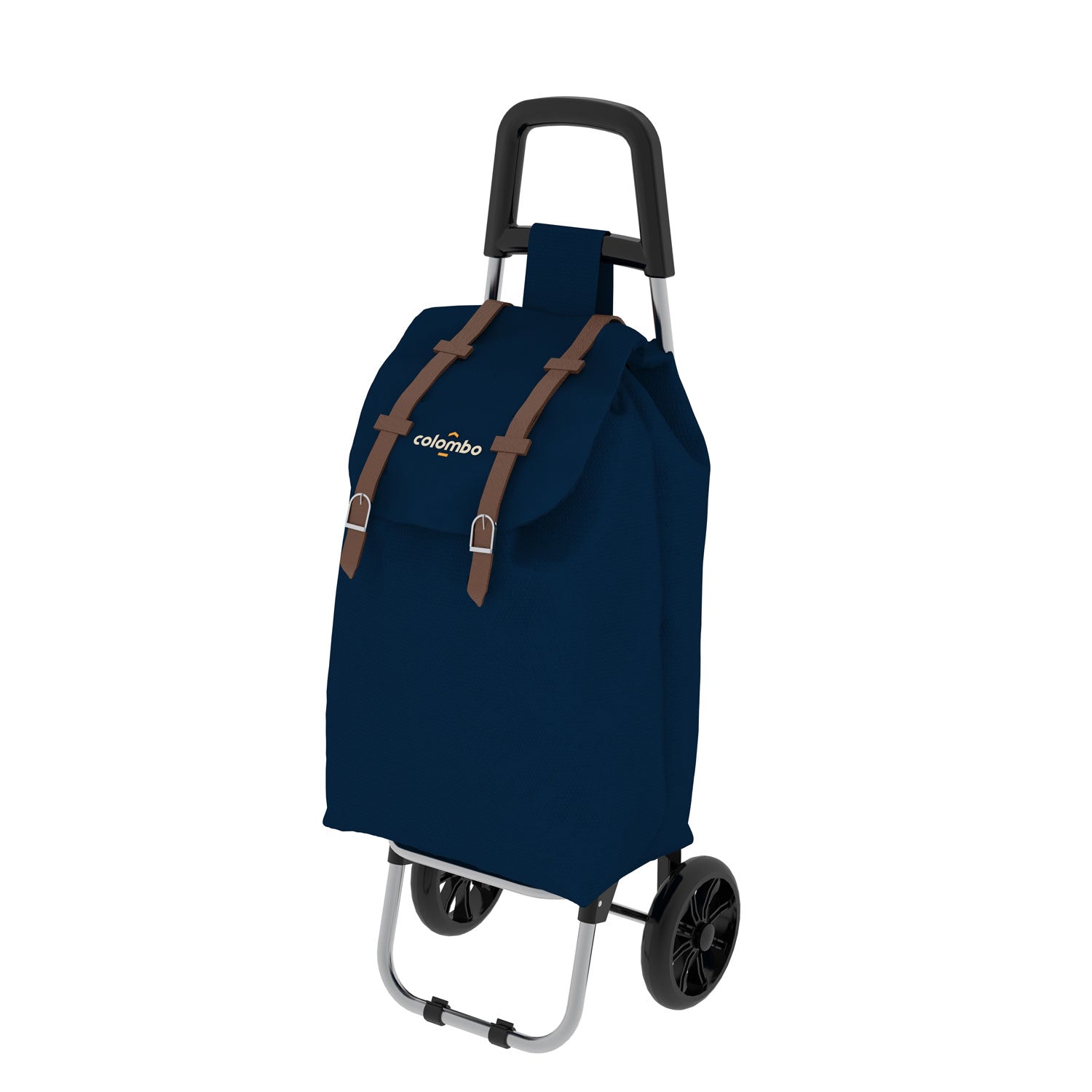 Colombo SMART, Chariot de courses, Chariot de Course Pliable, Capacité 40 L, Sac en polyester imperméable, Bleu foncé