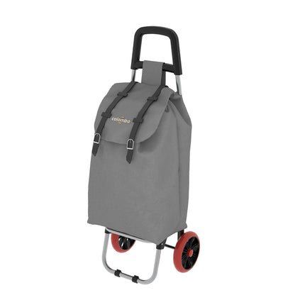 Colombo SMART, Chariot de courses, Chariot de Course Solide, Charge 25 kg, Sac en polyester imperméable, Gris