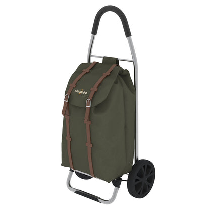 Colombo DAKAR, Chariot de Course, Chariot de Course Pliable, Capacité 50 L, Vert militaire