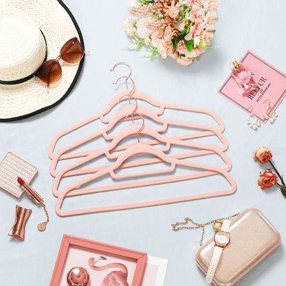 Cintres, Lot de 30, Cintre Pantalon, 43,5 cm, Cintre Velours, Cintre Vetement, Rose Clair et Rose Gold, SONGMICS, 7