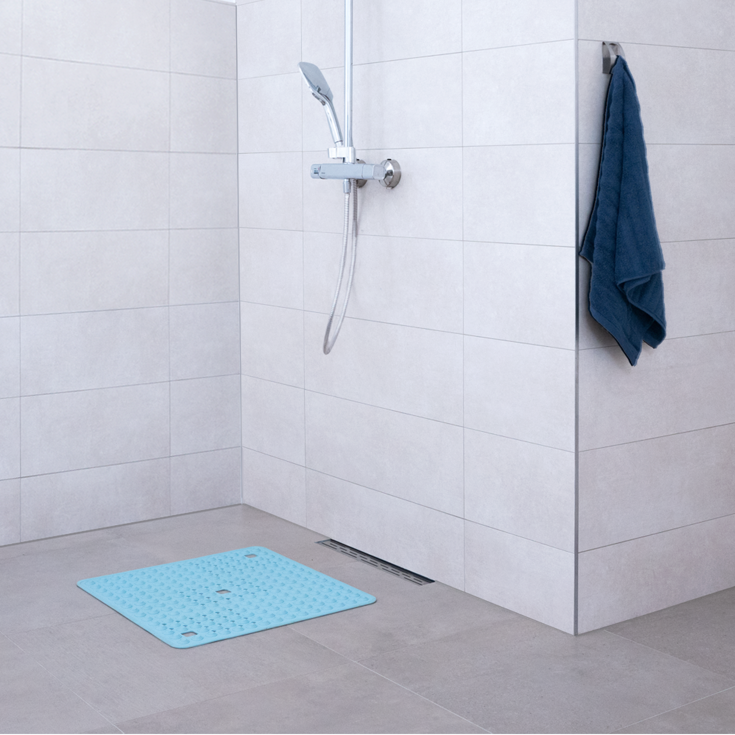 Tapis de Douche, Tapis de Douche Antidérapant Senior, Tapis Baignoire, Tapis Antidérapant Douche, Tatkarft Detail Bleu 4