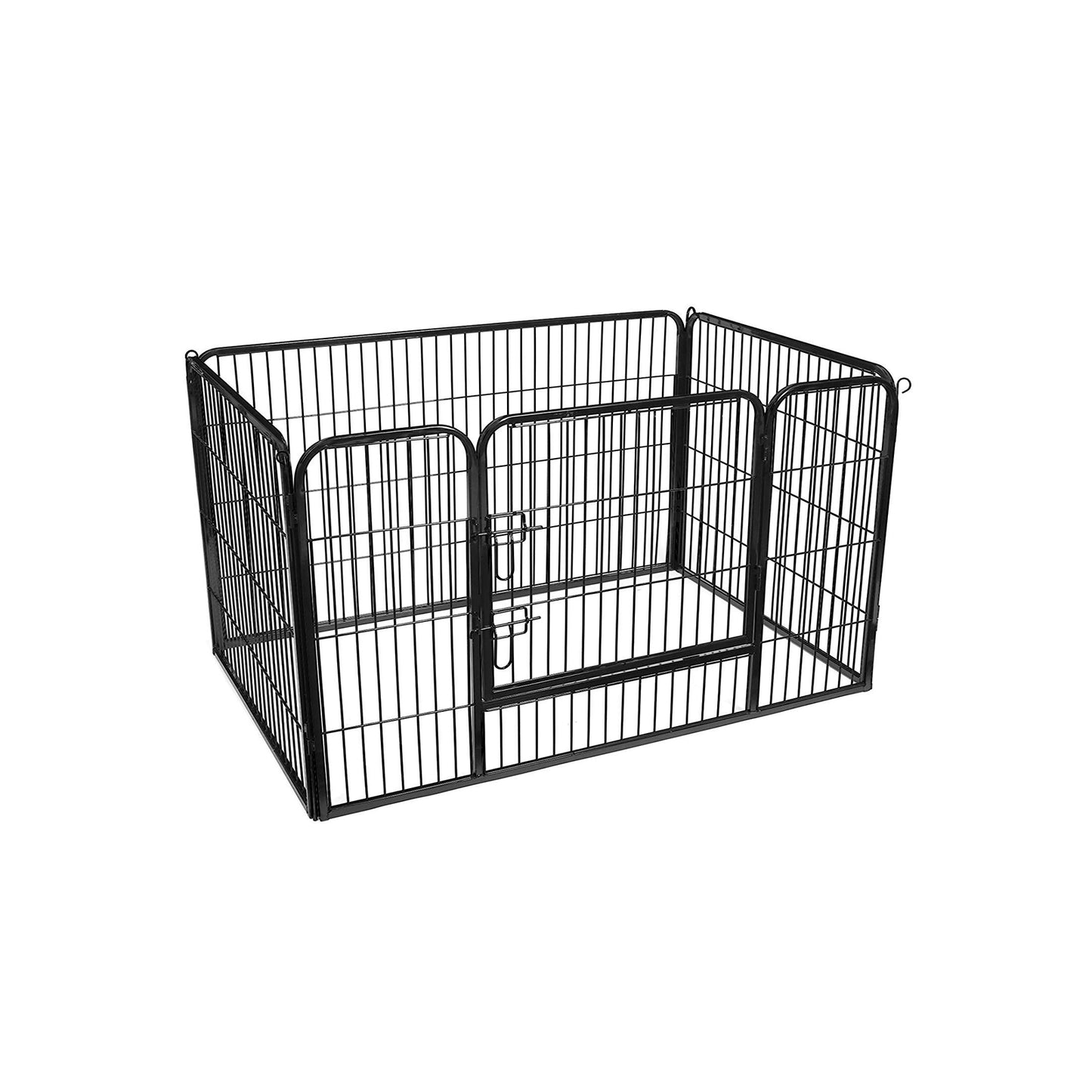 Parc pour Chien, Parc Chiot, Cage pour Chien, Caisse Chien, Porte à double verrouillage, 2 verrous, Noir, Feandrea, 4