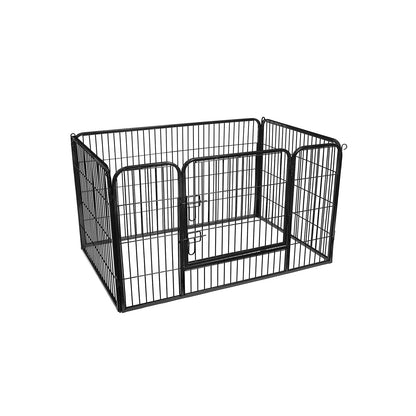 Parc pour Chien, Parc Chiot, Cage pour Chien, Caisse Chien, Porte à double verrouillage, 2 verrous, Noir, Feandrea, 4
