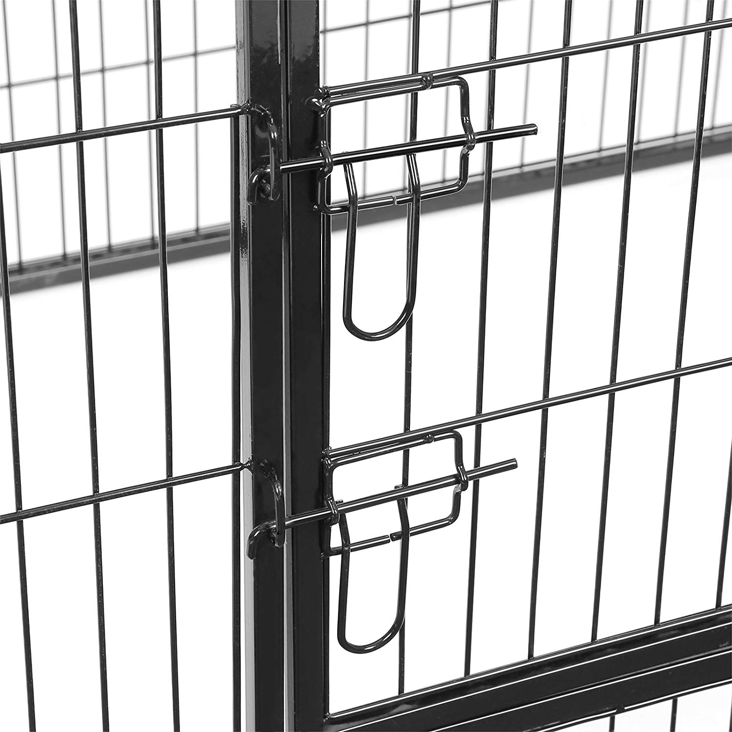 Parc pour Chien, Parc Chiot, Cage pour Chien, Caisse Chien, Porte à double verrouillage, 2 verrous, Noir, Feandrea, 3