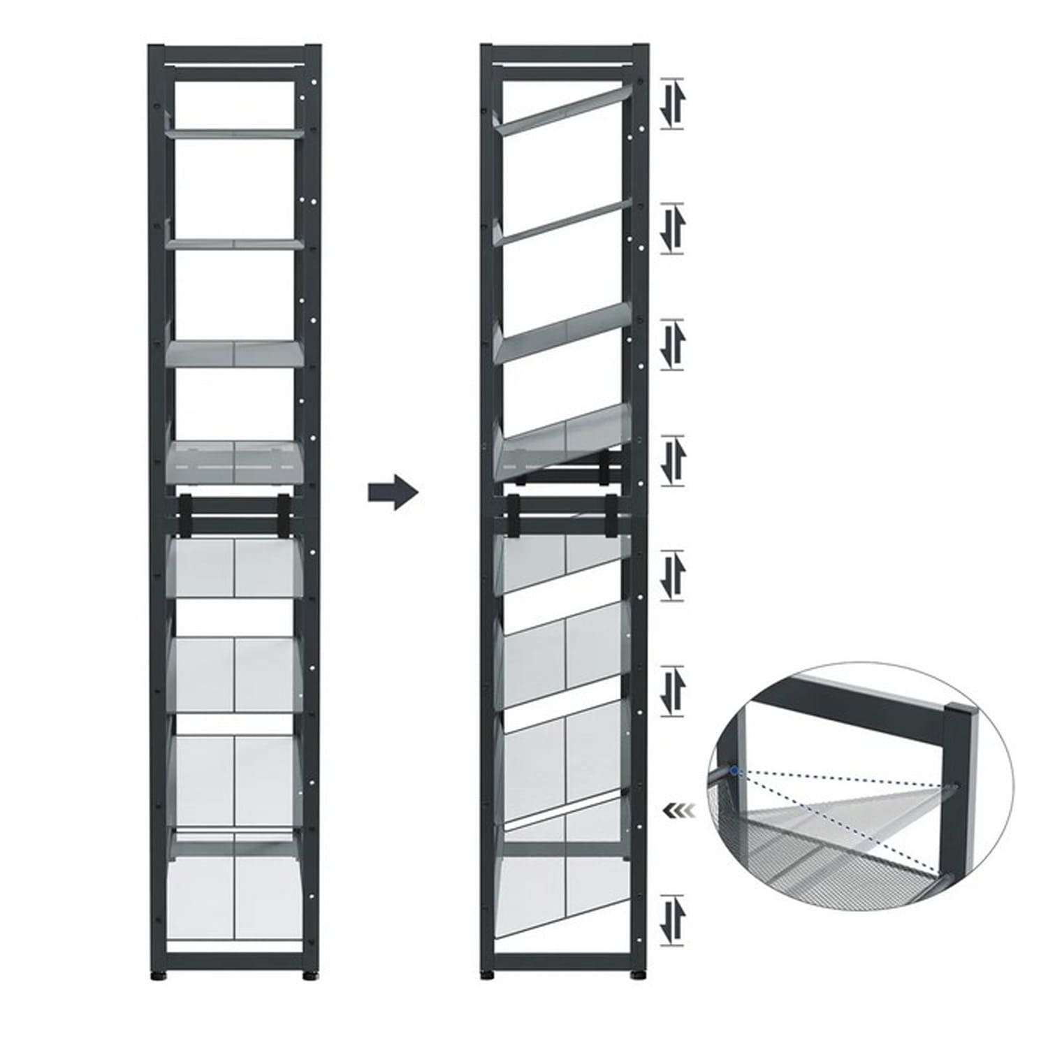 Etagere a Chaussure, Étagère à Chaussures de 8 Niveaux, Ensemble de 2 Etagere Chaussures Empilable de 4 Niveaux, SONGMICS, 4