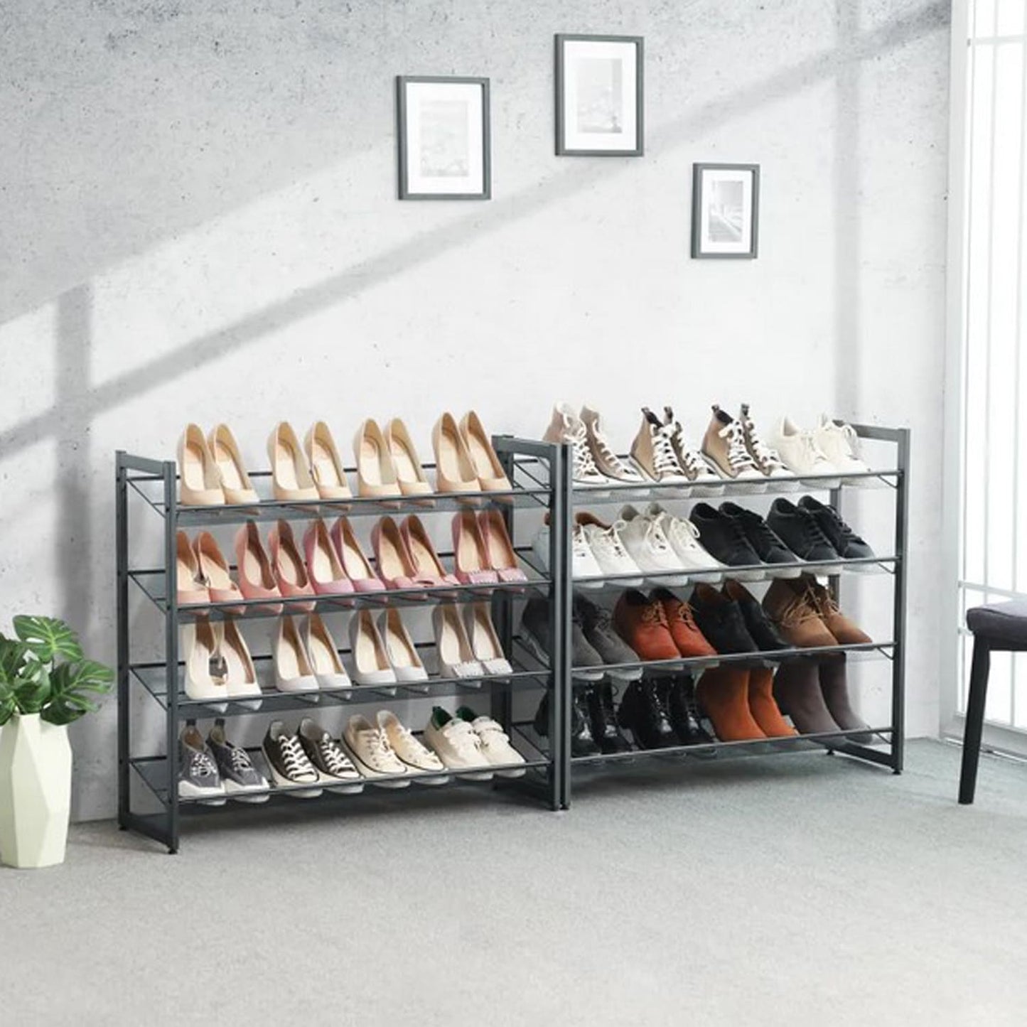 Etagere a Chaussure, Étagère à Chaussures de 8 Niveaux, Ensemble de 2 Etagere Chaussures Empilable de 4 Niveaux, SONGMICS, 9