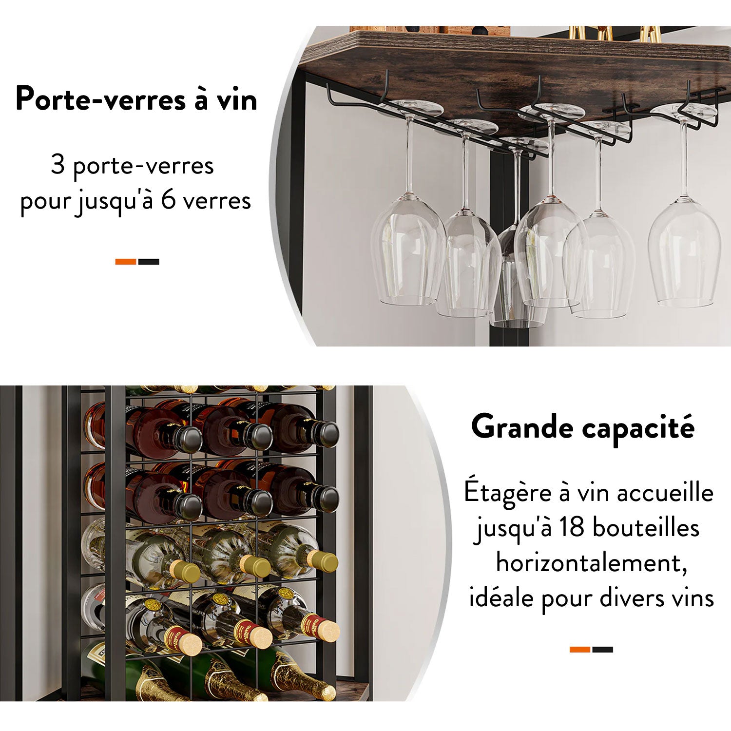 Étagère d'Angle, Etagere a Vin, Jusqu'à 18 Bouteilles, Tribesigns, 2