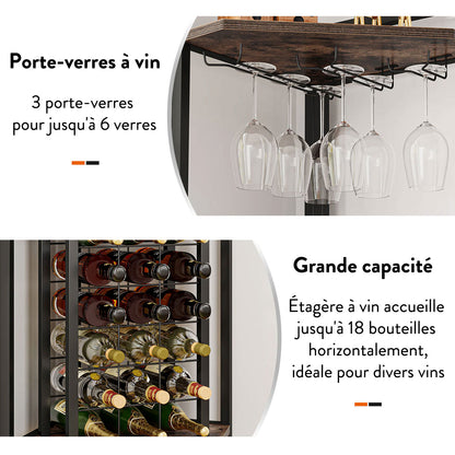 Étagère d'Angle, Etagere a Vin, Jusqu'à 18 Bouteilles, Tribesigns, 2