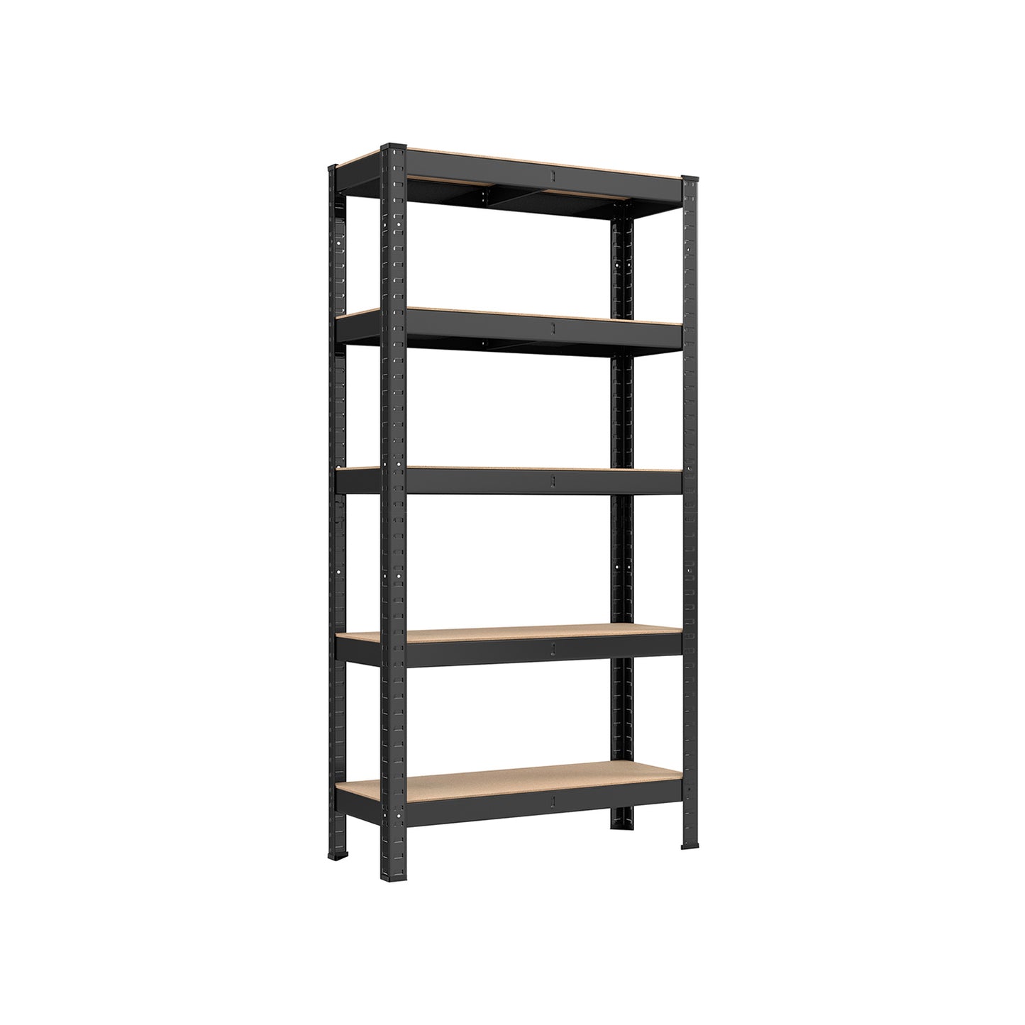 Etagere metal, 5 Niveaux, 30 x 75 x 150 cm, Etagere charge lourde, Capacité 650 kg, Noir, Songmics, 2