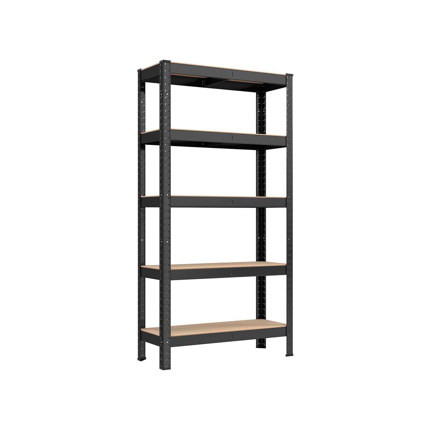 Etagere metal, 5 Niveaux, 30 x 75 x 150 cm, Etagere charge lourde, Capacité 650 kg, Noir, Songmics, 2