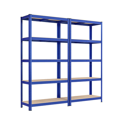 Étagère rangement, Lot de 2, Etagere charge lourde, Capacité 875 kg, 5 Niveaux, 40x90x180 cm, Etagere metal, Bleu, Songmics, 2