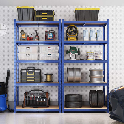 Étagère rangement, Lot de 2, Etagere charge lourde, Capacité 875 kg, 5 Niveaux, 40x90x180 cm, Etagere metal, Bleu, Songmics, 1