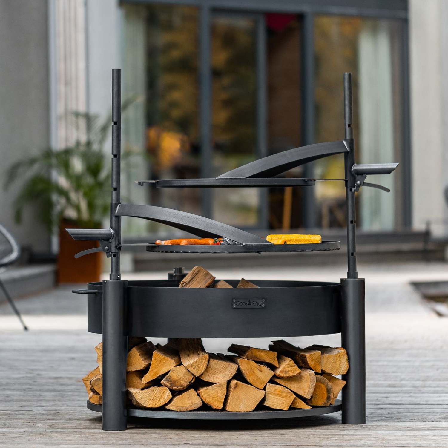 Grille de barbecue acier naturel avec poignée pour le foyer MONTANA X | Grille acier Dia. 50cm, 60cm, Cook King - PRODUIT FAIT À LA MAIN, PRODUCTION EUROPÉENNE, 8