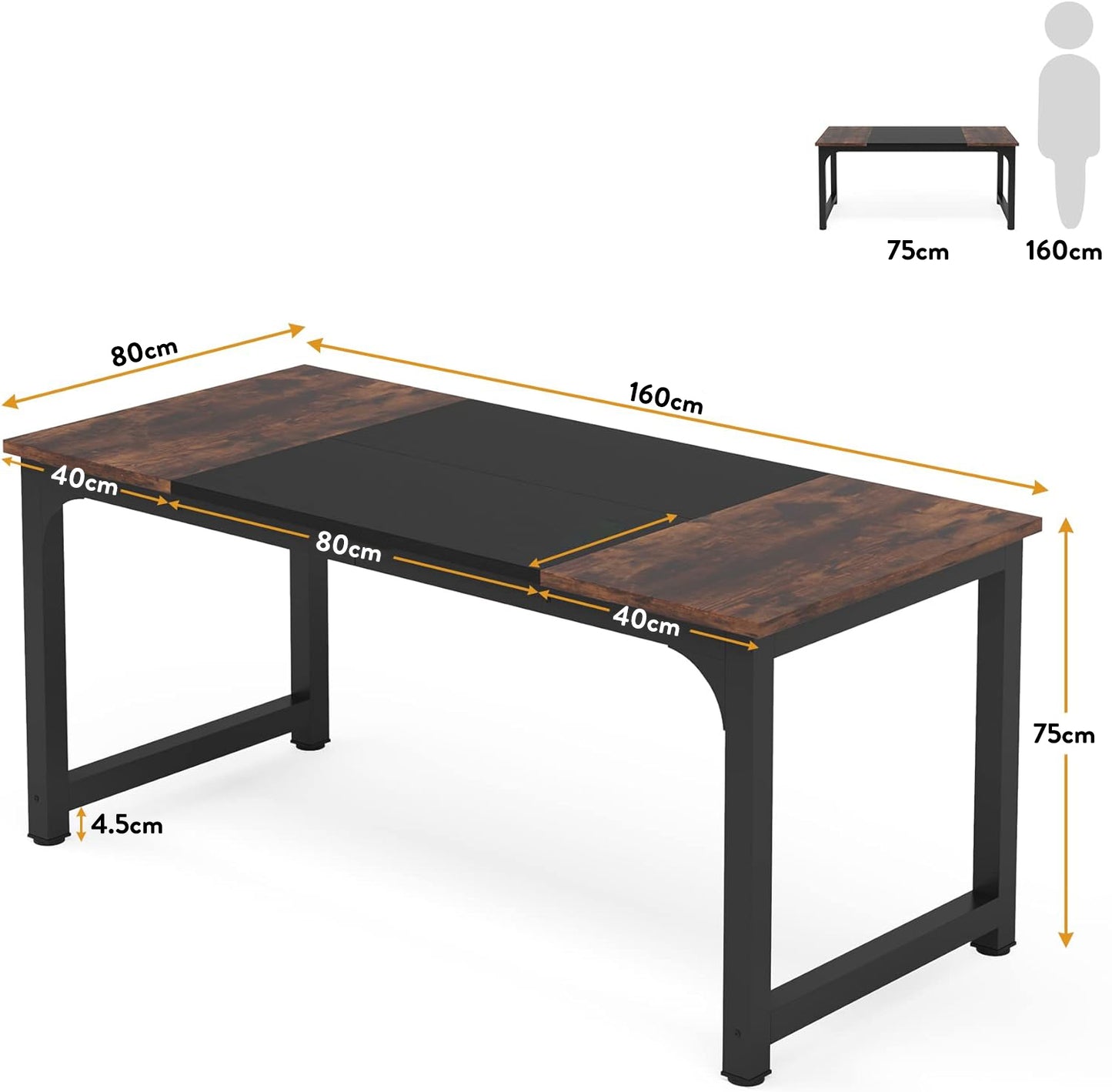 Bureau pour Ordinateur Portable,Table, Bureau d’étude pour Le télétravail, Poste de Travail pour Bureau