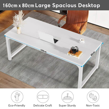 Bureau Ordinateur, Table de Bureau, Bureau pour Ordinateur, Table Ordinateur, Bureau d'ordinateur, Blanc, Tribesigns, 2