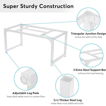 Bureau Ordinateur, Table de Bureau, Bureau pour Ordinateur, Table Ordinateur, Bureau d'ordinateur, Blanc, Tribesigns, 6