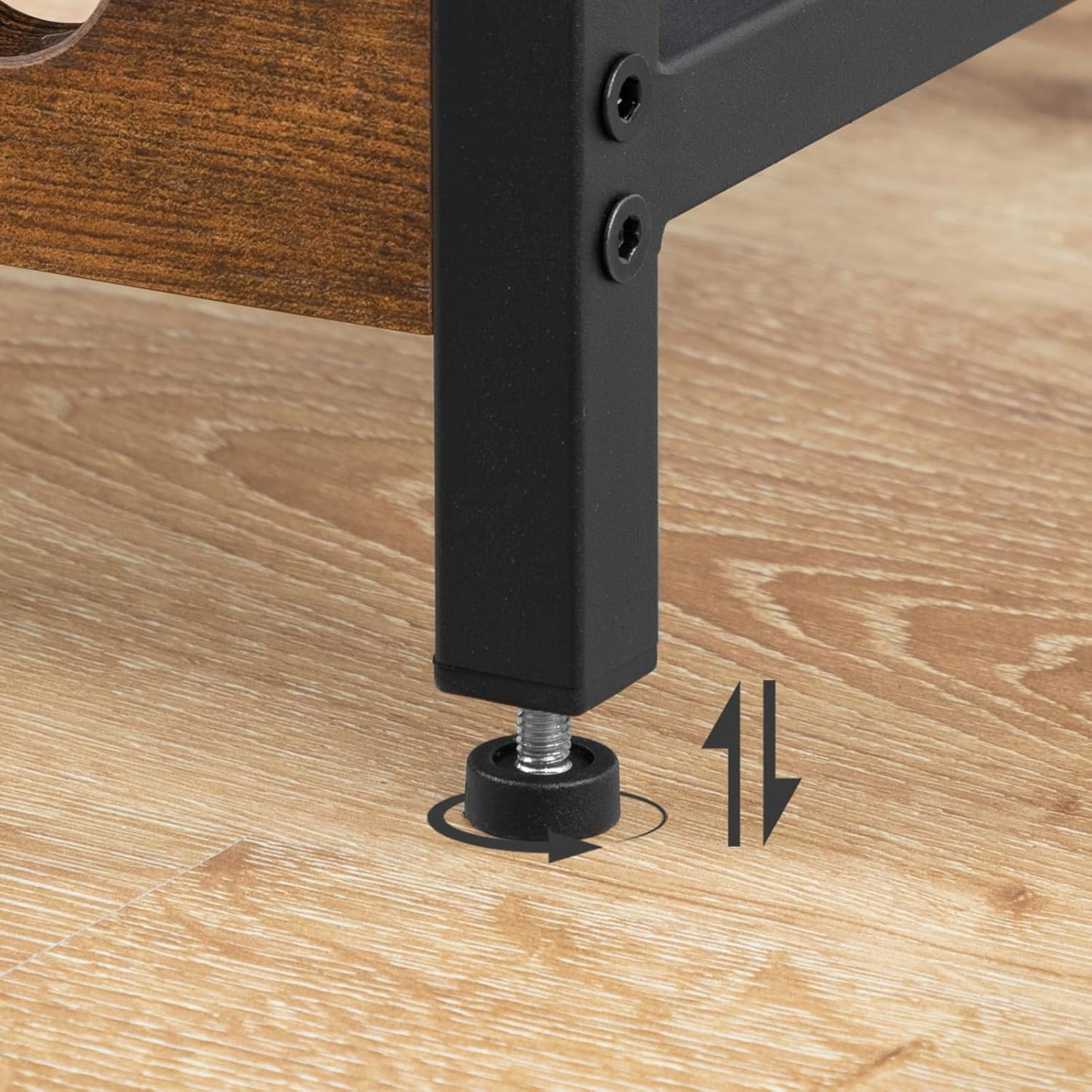 Étagère à vin, 16 Bouteilles, Porte Bouteille vin, avec Support de Table et gobelet, 5 Niveaux, Marron Noir, HOOBRO, 5