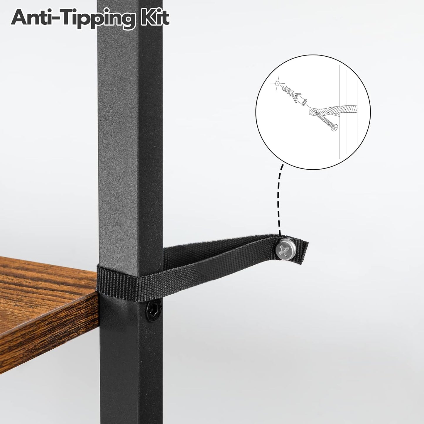Étagère à vin, 16 Bouteilles, Porte Bouteille vin, avec Support de Table et gobelet, 5 Niveaux, Marron Noir, HOOBRO, 6