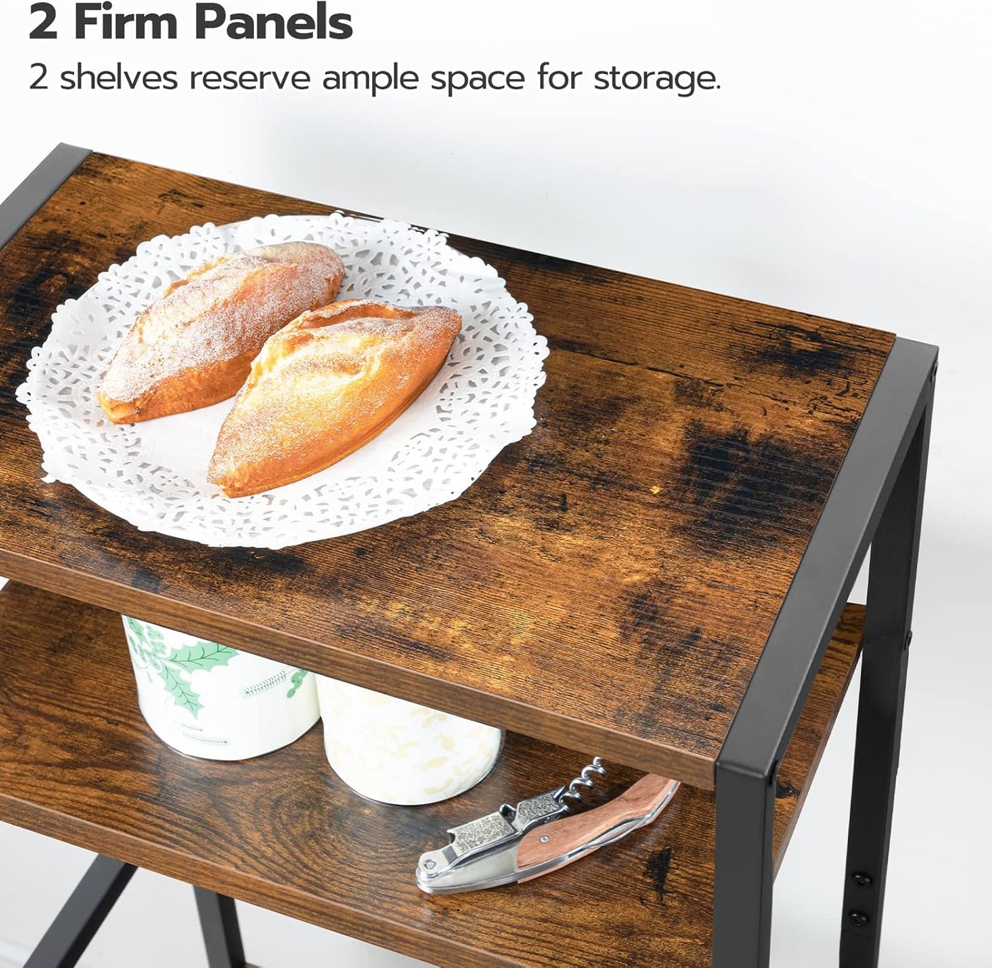 Étagère à vin, 16 Bouteilles, Porte Bouteille vin, avec Support de Table et gobelet, 5 Niveaux, Marron Noir, HOOBRO, 2