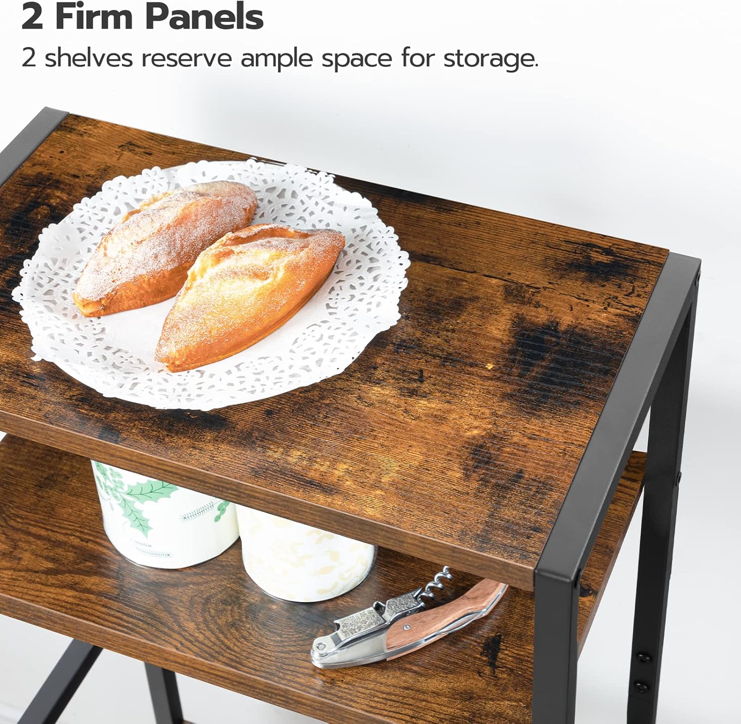 Étagère à vin, 16 Bouteilles, Porte Bouteille vin, avec Support de Table et gobelet, 5 Niveaux, Marron Noir, HOOBRO, 2