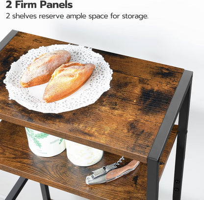 Étagère à vin, 16 Bouteilles, Porte Bouteille vin, avec Support de Table et gobelet, 5 Niveaux, Marron Noir, HOOBRO, 2