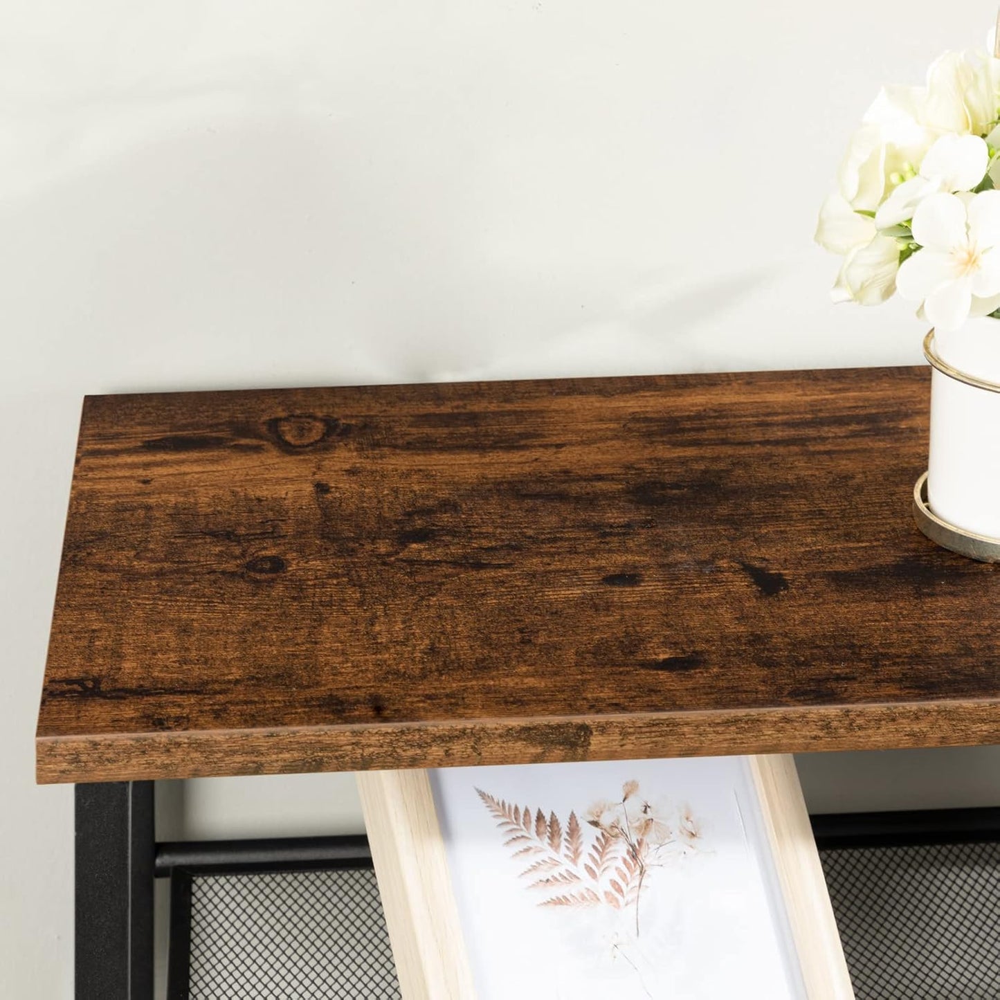 Étagère à chaussures, 10 Niveaux, pour 32-40 Paires, Étagère étroite, 75x28,5x159cm, Étagère en métal, Marron Noir, HOOBRO, 4