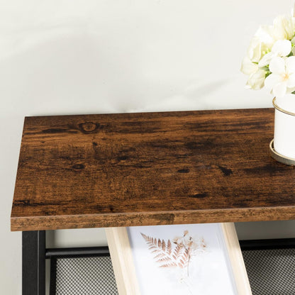 Étagère à chaussures, 10 Niveaux, pour 32-40 Paires, Étagère étroite, 75x28,5x159cm, Étagère en métal, Marron Noir, HOOBRO, 4