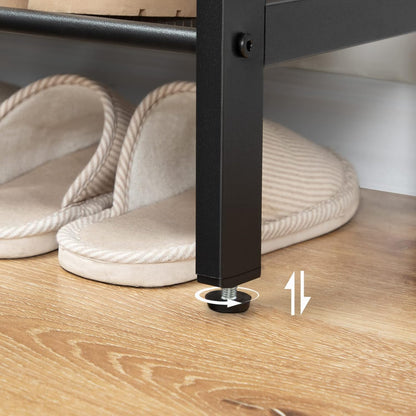 Étagère à Chaussures, 8 Niveaux, Étagère en métal, 7 Étagère réglable, pour 21-28 Paires, Étagère étroite, Marron Noir, HOOBRO, 5