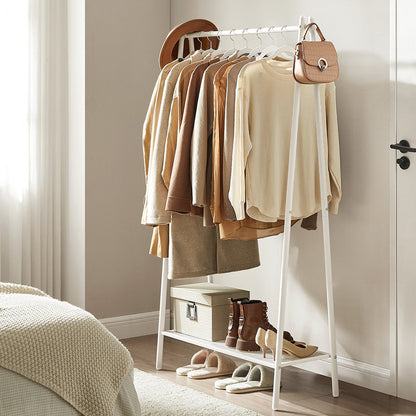 Portant à Vêtements, Porte-Manteau, Penderie, avec Tringle et Étagère, Blanc, SONGMICS, 1