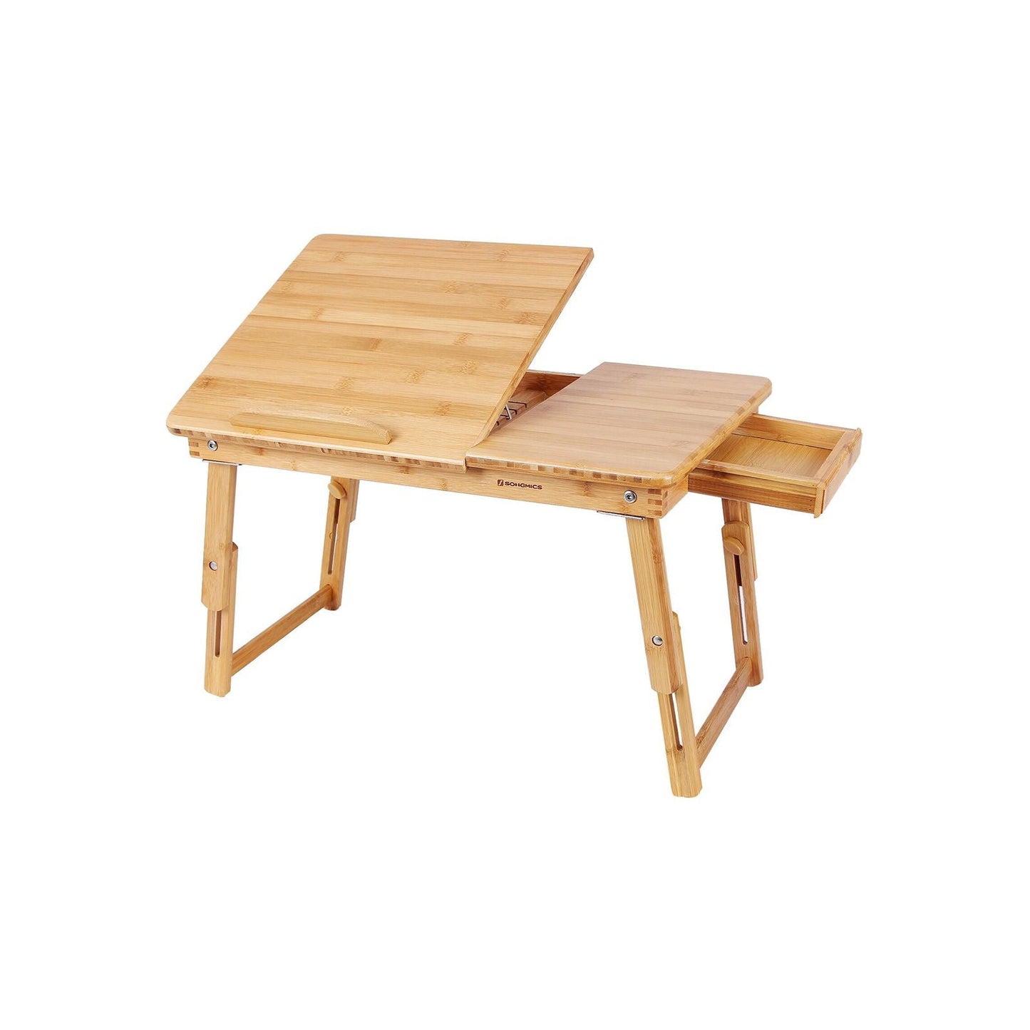 Support Ordinateur Portable, Support PC Portable Lit, Bambou, avec 5 Angles d'Inclinaison Réglables, Boisée, Songmics, 1