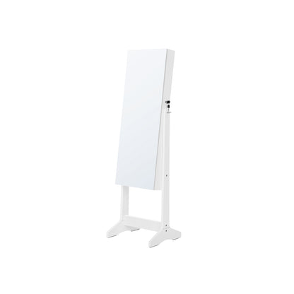 Armoire à Bijoux, et miroir deux dans un support, Armoire Miroir, Verrouillable, Blanc, SONGMICS, 2