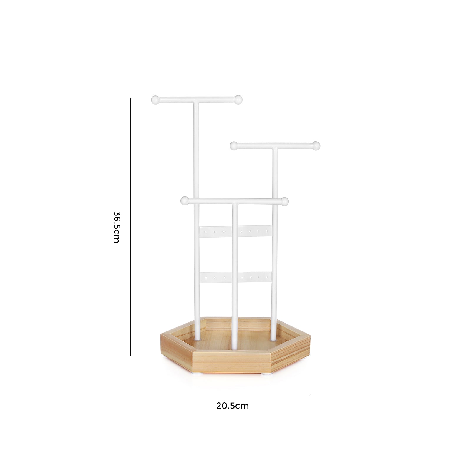 Porte Bijoux, Rangement Bijoux, 4 Zones Indépendantes, Support Accessoires, en Métal, Blanc et Boisée, SONGMICS, 7