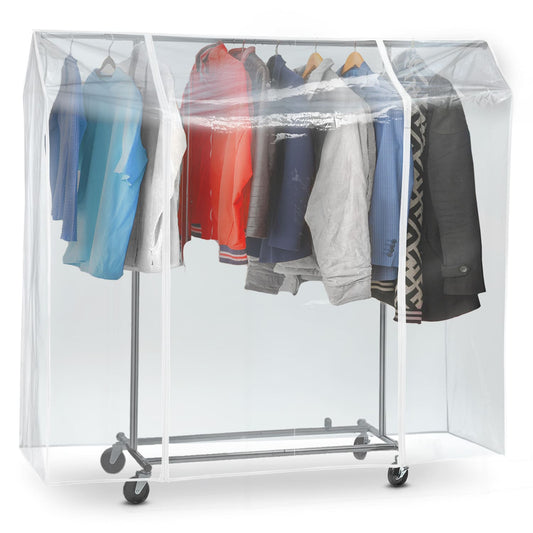 Tatkraft Anwalt - Housse transparente pour tringle à vêtements, protection contre les rayons UV, housse en PVC avec 2 fermetures éclair, L130 cm