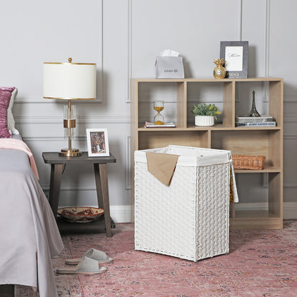 Panier à Linge avec Couvercle, 90L, Panier à Linge Pliable, avec poignées, Sac intérieur Amovible, Blanc, SONGMICS, 9