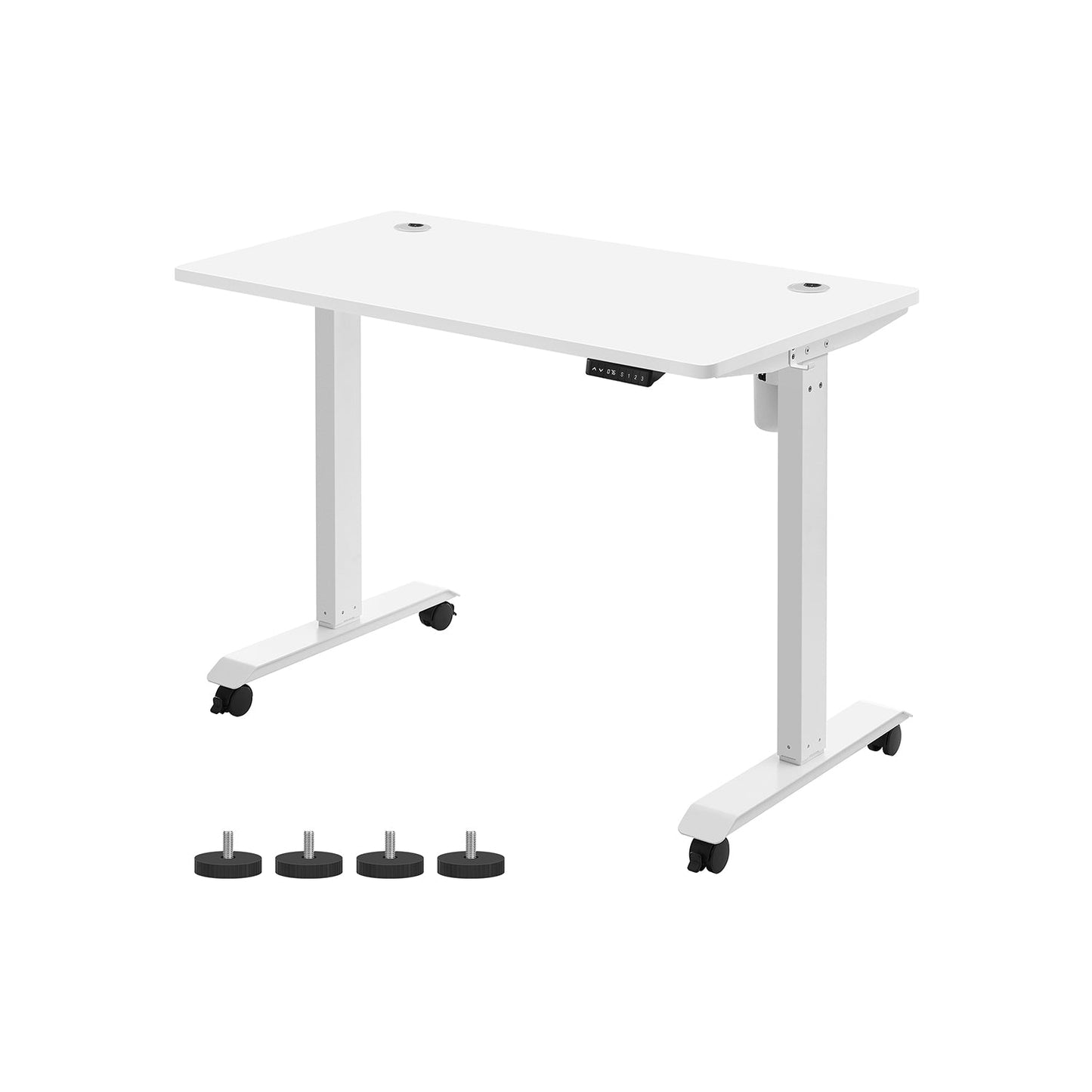 Bureau Electrique, Bureau Debout, Bureau Reglable Hauteur, 60 x 120 cm, de 3 Hauteurs, Blanc, Songmics, 1
